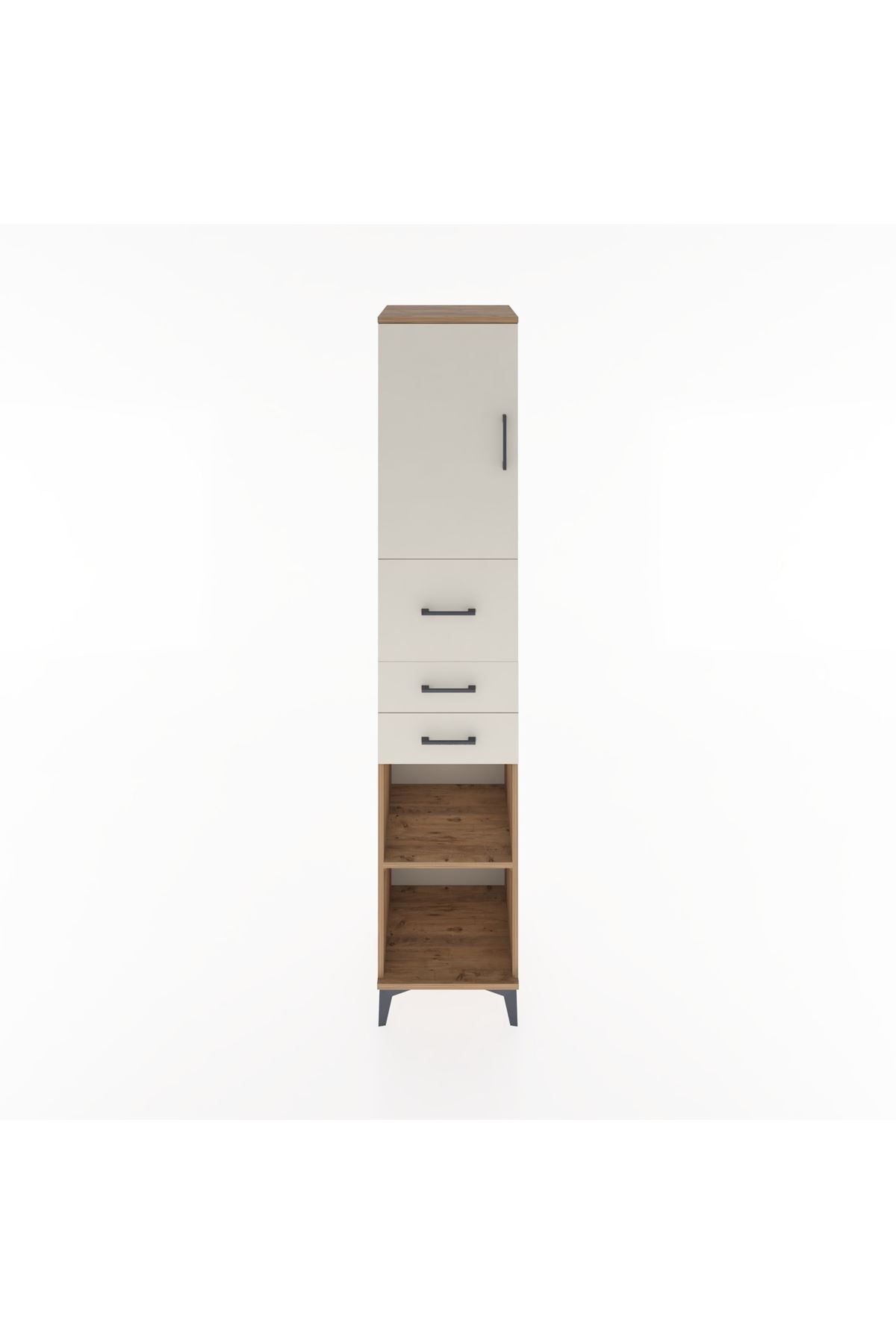 Hyperion Dolap 3 Raflı 3 Çekmeceli Tek Kapaklı 44x44x221 Çam-Aytaşı