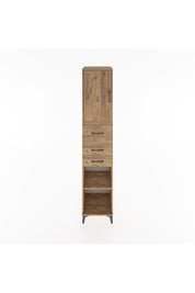Hyperion Dolap 3 Raflı 3 Çekmeceli Tek Kapaklı 44x44x221 Çam-Çam