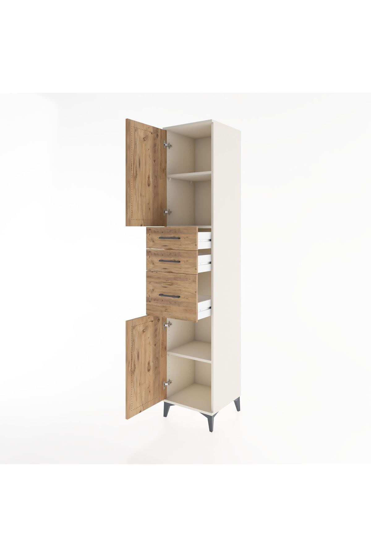 Hyperion Dolap 3 Raflı 3 Çekmeceli 2 Kapaklı 44x44x221 Aytaşı-Çam