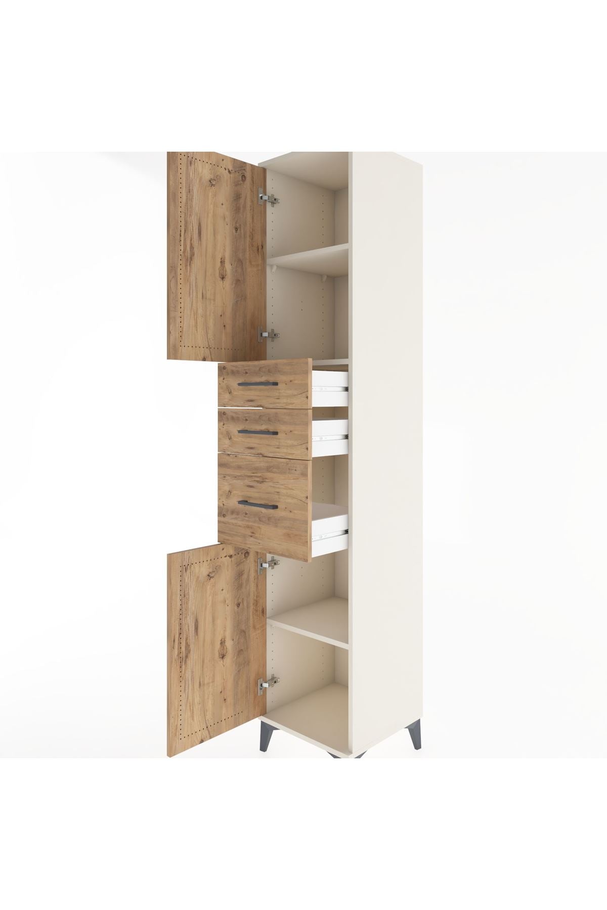 Hyperion Dolap 3 Raflı 3 Çekmeceli 2 Kapaklı 44x44x221 Aytaşı-Çam