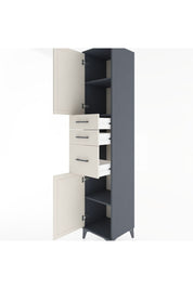 Hyperion Dolap 3 Raflı 3 Çekmeceli 2 Kapaklı 44x44x221 Antrasit-Aytaşı