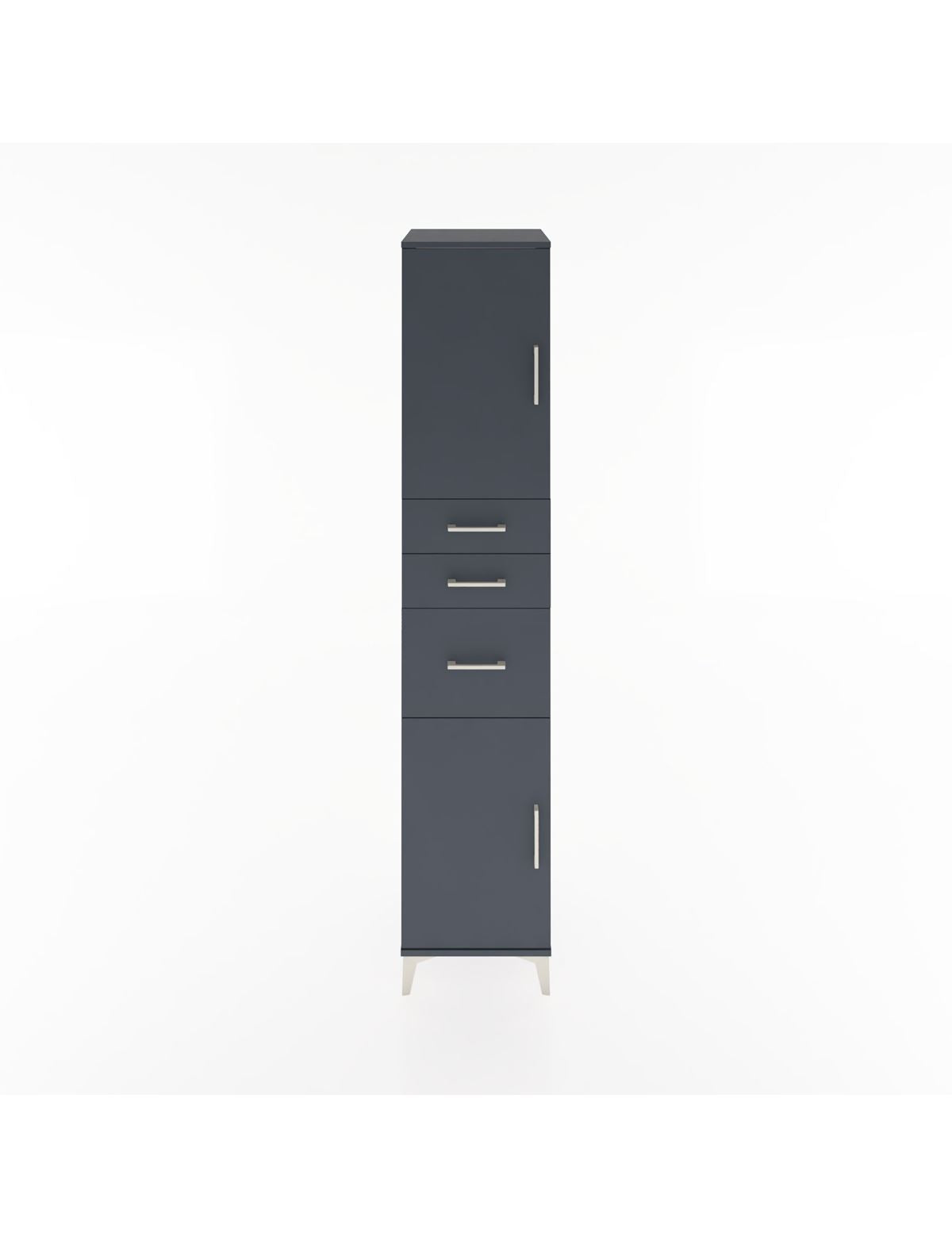 Hyperion Dolap 3 Raflı 3 Çekmeceli 2 Kapaklı 44x44x221 Antrasit-Antrasit