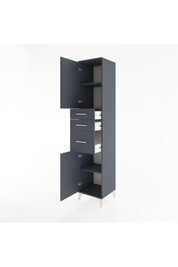 Hyperion Dolap 3 Raflı 3 Çekmeceli 2 Kapaklı 44x44x221 Antrasit-Antrasit