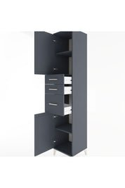 Hyperion Dolap 3 Raflı 3 Çekmeceli 2 Kapaklı 44x44x221 Antrasit-Antrasit