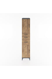 Hyperion Dolap 3 Raflı 3 Çekmeceli 2 Kapaklı 44x44x221 Antrasit-Çam