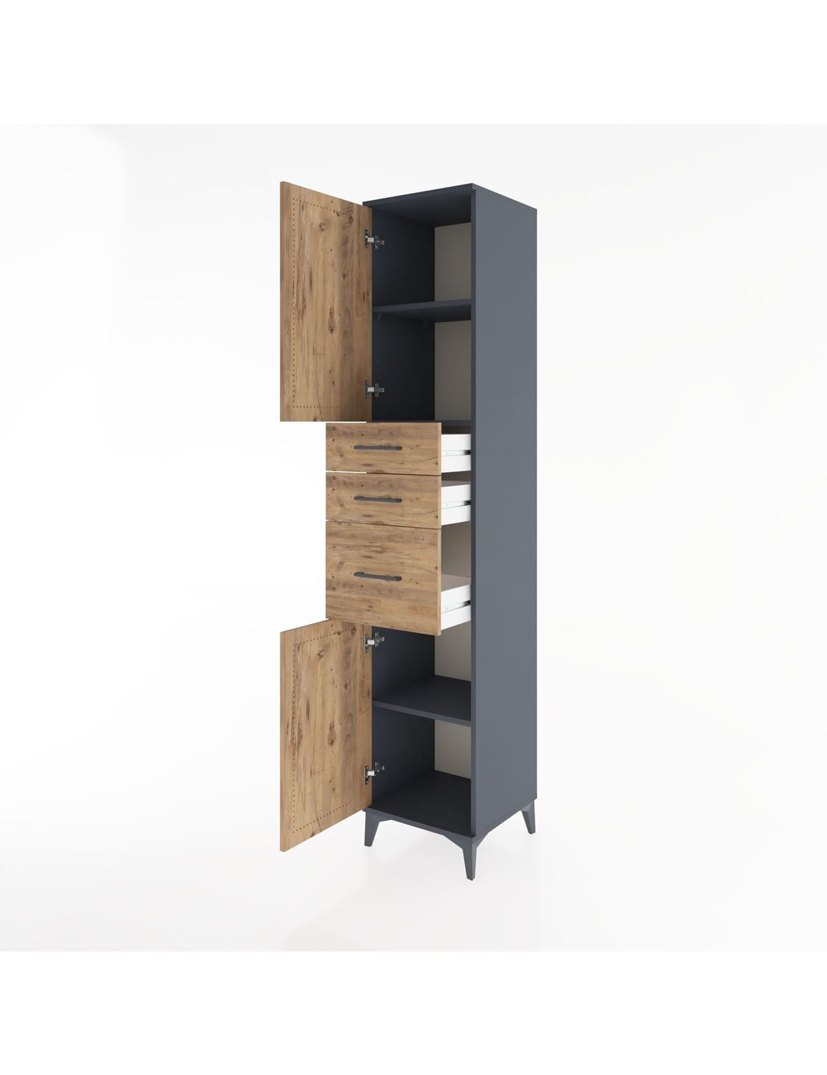 Hyperion Dolap 3 Raflı 3 Çekmeceli 2 Kapaklı 44x44x221 - S61M230V6B