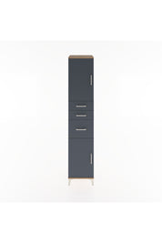 Hyperion Dolap 3 Raflı 3 Çekmeceli 2 Kapaklı 44x44x221 Çam-Antrasit