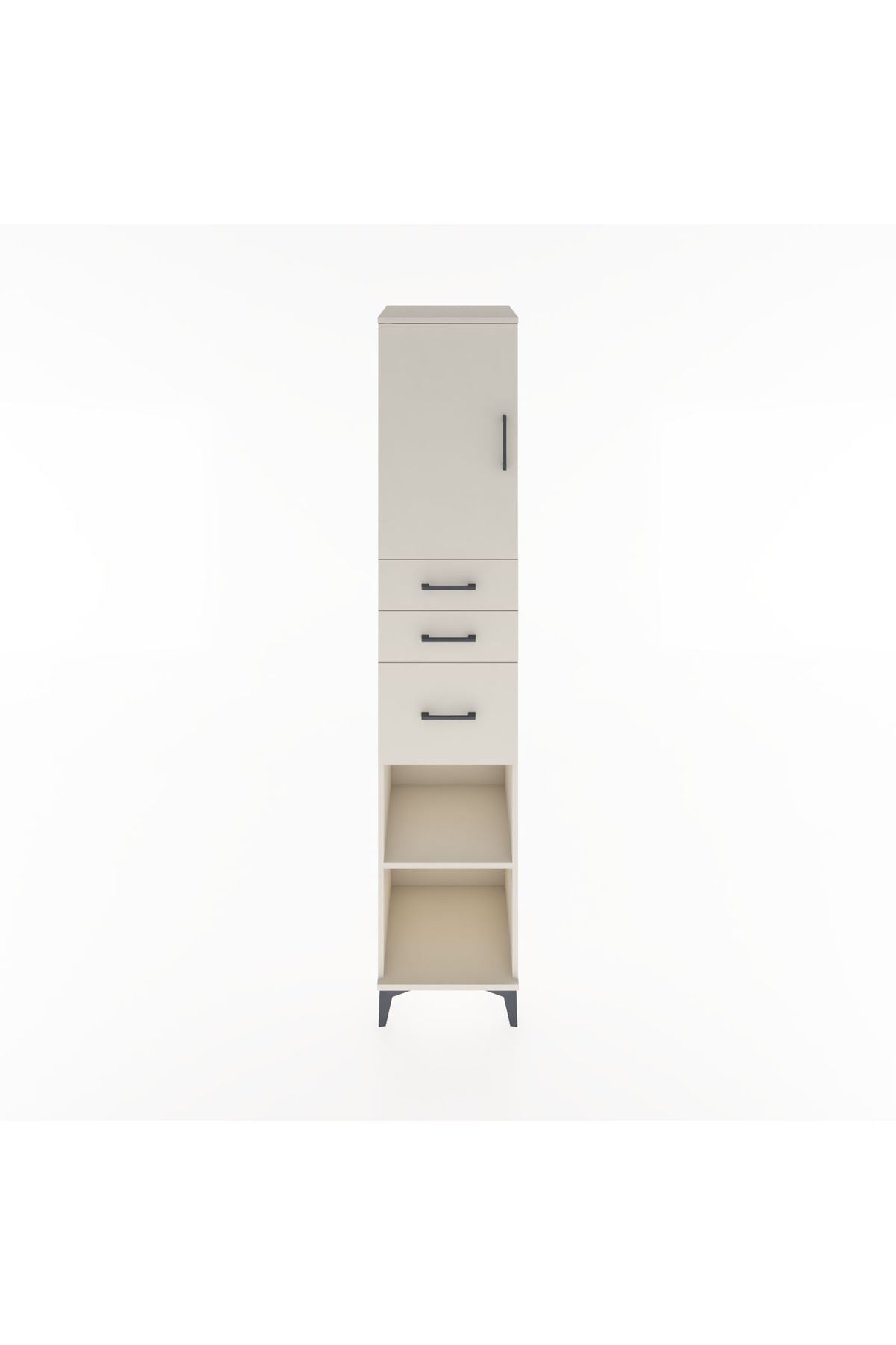 Hyperion Dolap 3 Raflı 3 Çekmeceli Tek Kapaklı 44x44x221 Aytaşı-Aytaşı