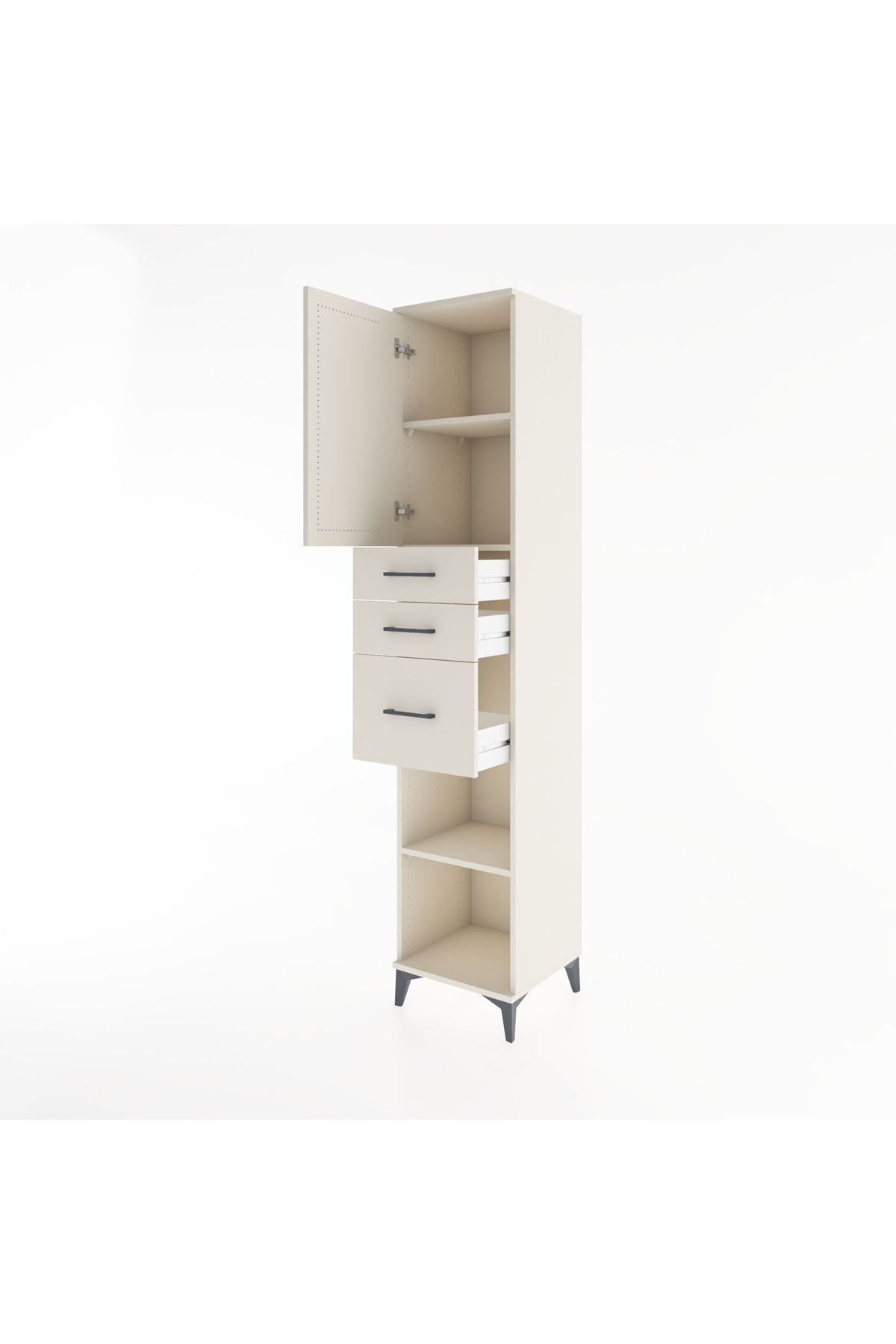 Hyperion Dolap 3 Raflı 3 Çekmeceli Tek Kapaklı 44x44x221 Aytaşı-Aytaşı