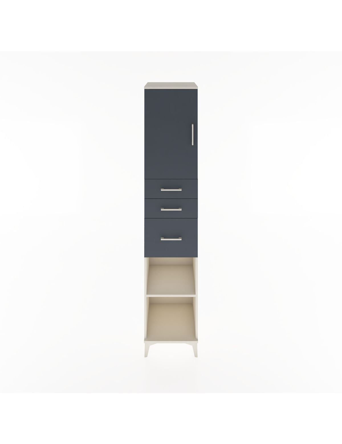 Hyperion Dolap 3 Raflı 3 Çekmeceli Tek Kapaklı 44x44x221 Aytaşı-Antrasit