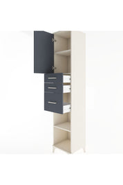 Hyperion Dolap 3 Raflı 3 Çekmeceli Tek Kapaklı 44x44x221 Aytaşı-Antrasit