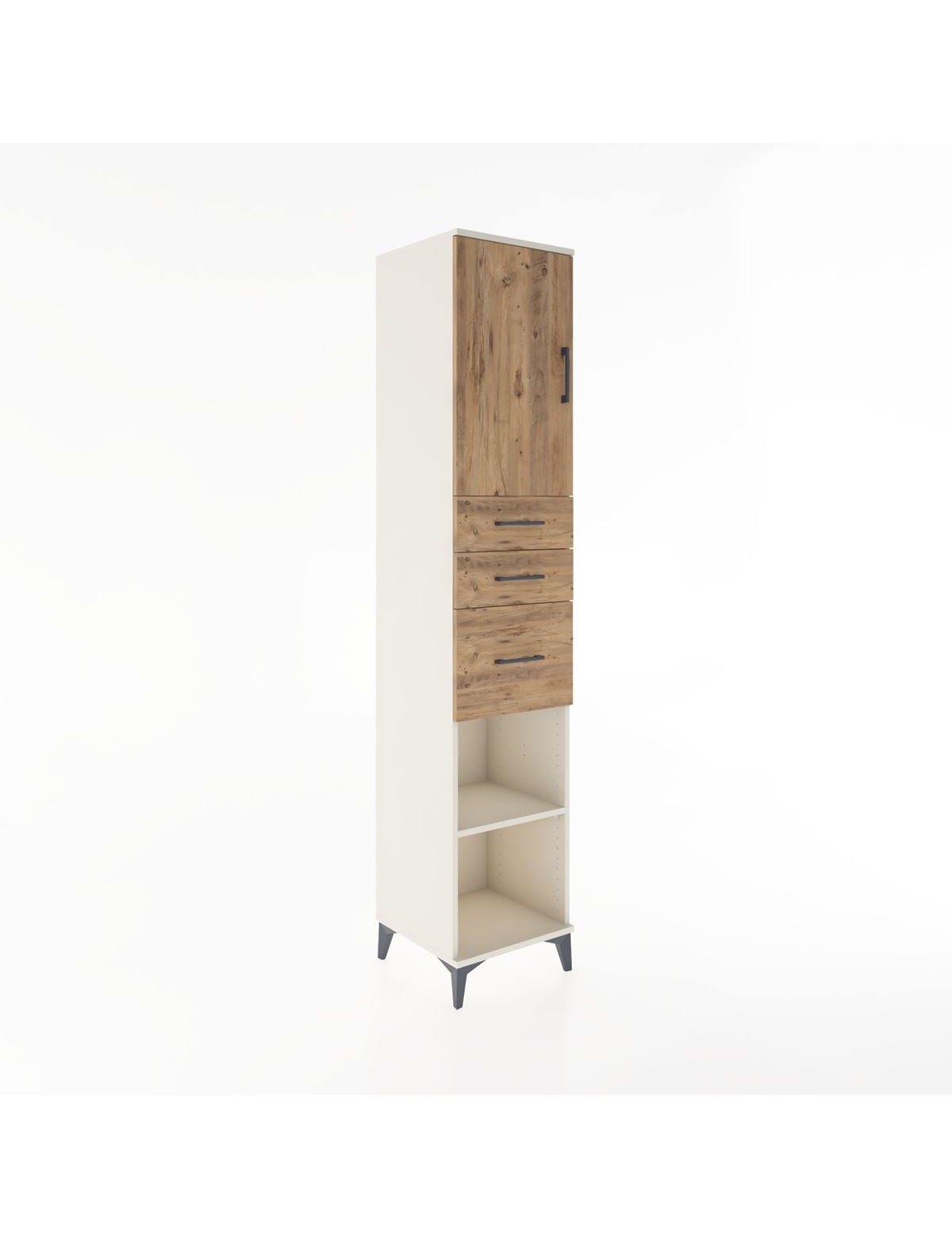 Hyperion Dolap 3 Raflı 3 Çekmeceli Tek Kapaklı 44x44x221 Aytaşı-Çam