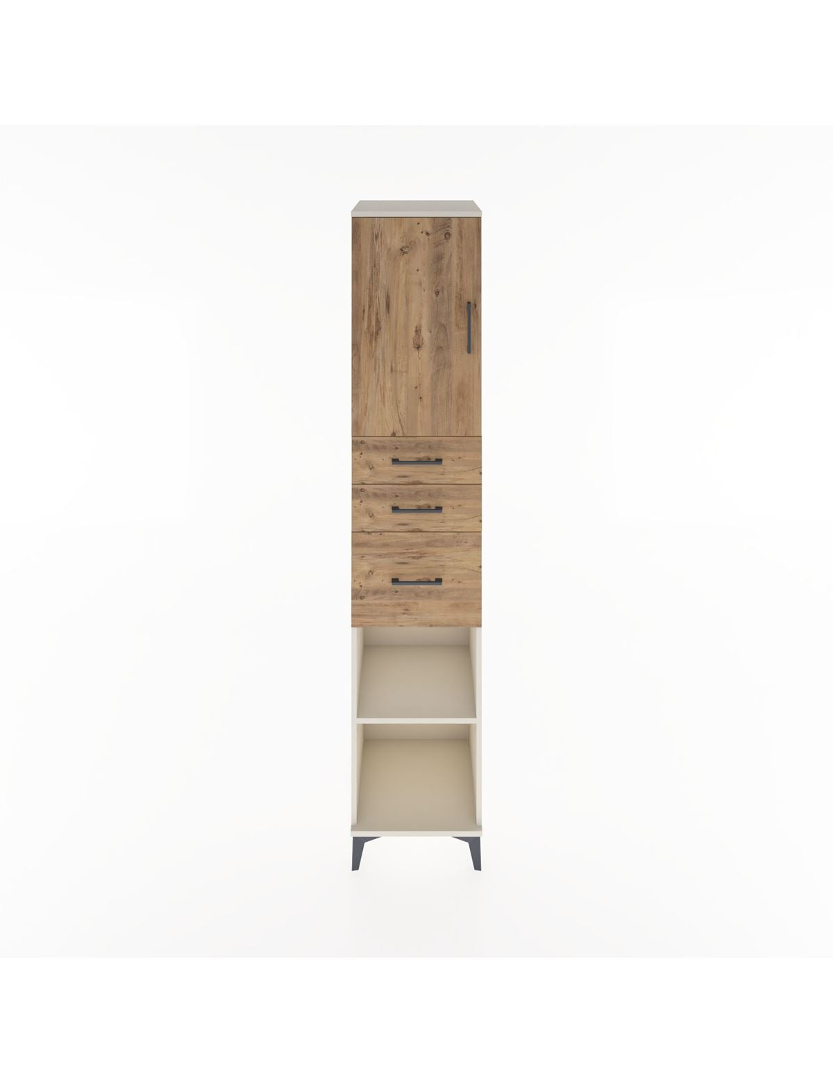 Hyperion Dolap 3 Raflı 3 Çekmeceli Tek Kapaklı 44x44x221 Aytaşı-Çam