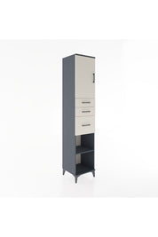 Hyperion Dolap 3 Raflı 3 Çekmeceli Tek Kapaklı 44x44x221 Antrasit-Aytaşı