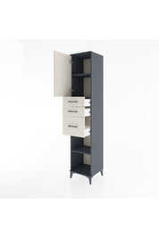 Hyperion Dolap 3 Raflı 3 Çekmeceli Tek Kapaklı 44x44x221 Antrasit-Aytaşı