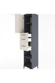 Hyperion Dolap 3 Raflı 3 Çekmeceli Tek Kapaklı 44x44x221 Antrasit-Aytaşı