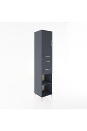 Hyperion Dolap 3 Raflı 3 Çekmeceli Tek Kapaklı 44x44x221 Antrasit-Antrasit