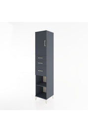 Hyperion Dolap 3 Raflı 3 Çekmeceli Tek Kapaklı 44x44x221 Antrasit-Antrasit