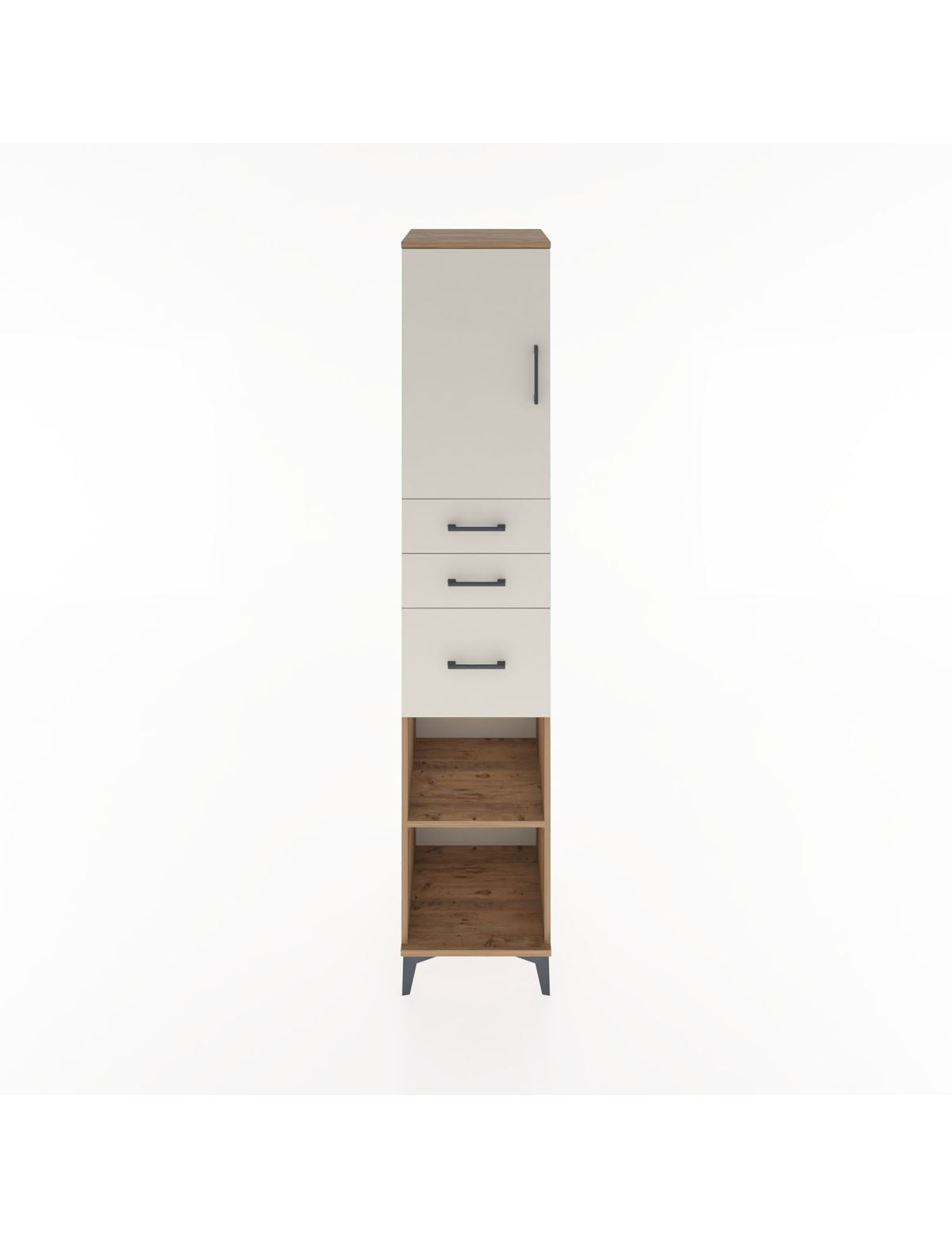 Hyperion Dolap 3 Raflı 3 Çekmeceli Tek Kapaklı 44x44x221 Çam-Aytaşı