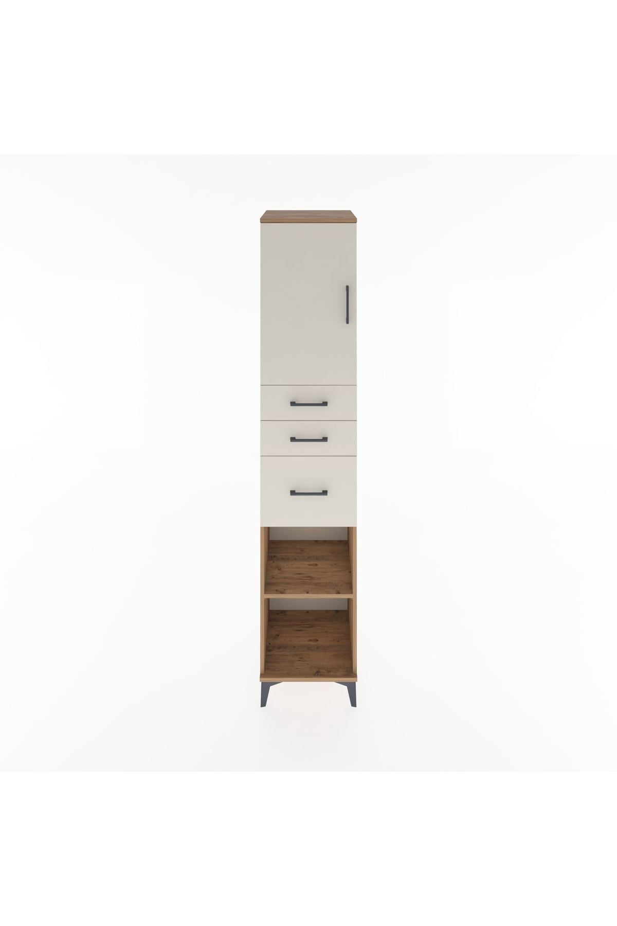 Hyperion Dolap 3 Raflı 3 Çekmeceli Tek Kapaklı 44x44x221 Çam-Aytaşı