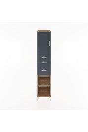 Hyperion Dolap 3 Raflı 3 Çekmeceli Tek Kapaklı 44x44x221 Çam-Antrasit