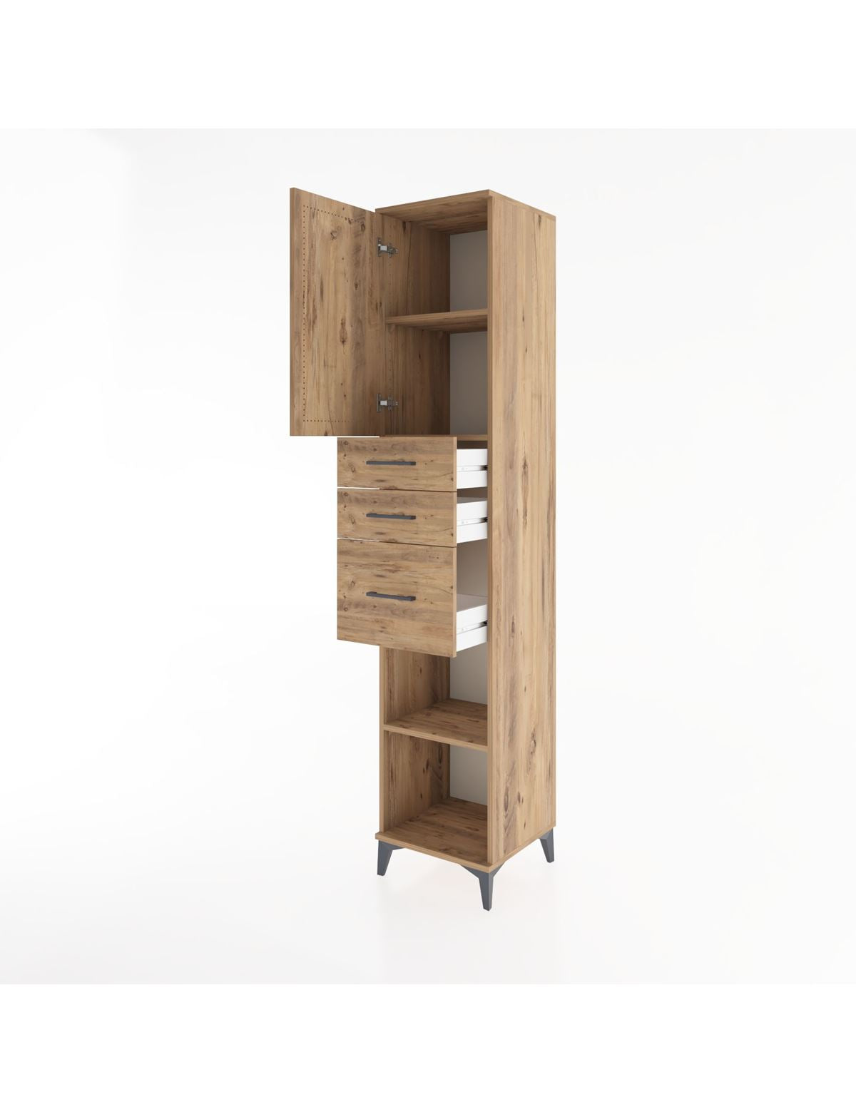 Hyperion Dolap 3 Raflı 3 Çekmeceli Tek Kapaklı 44x44x221 - S61M231V9B