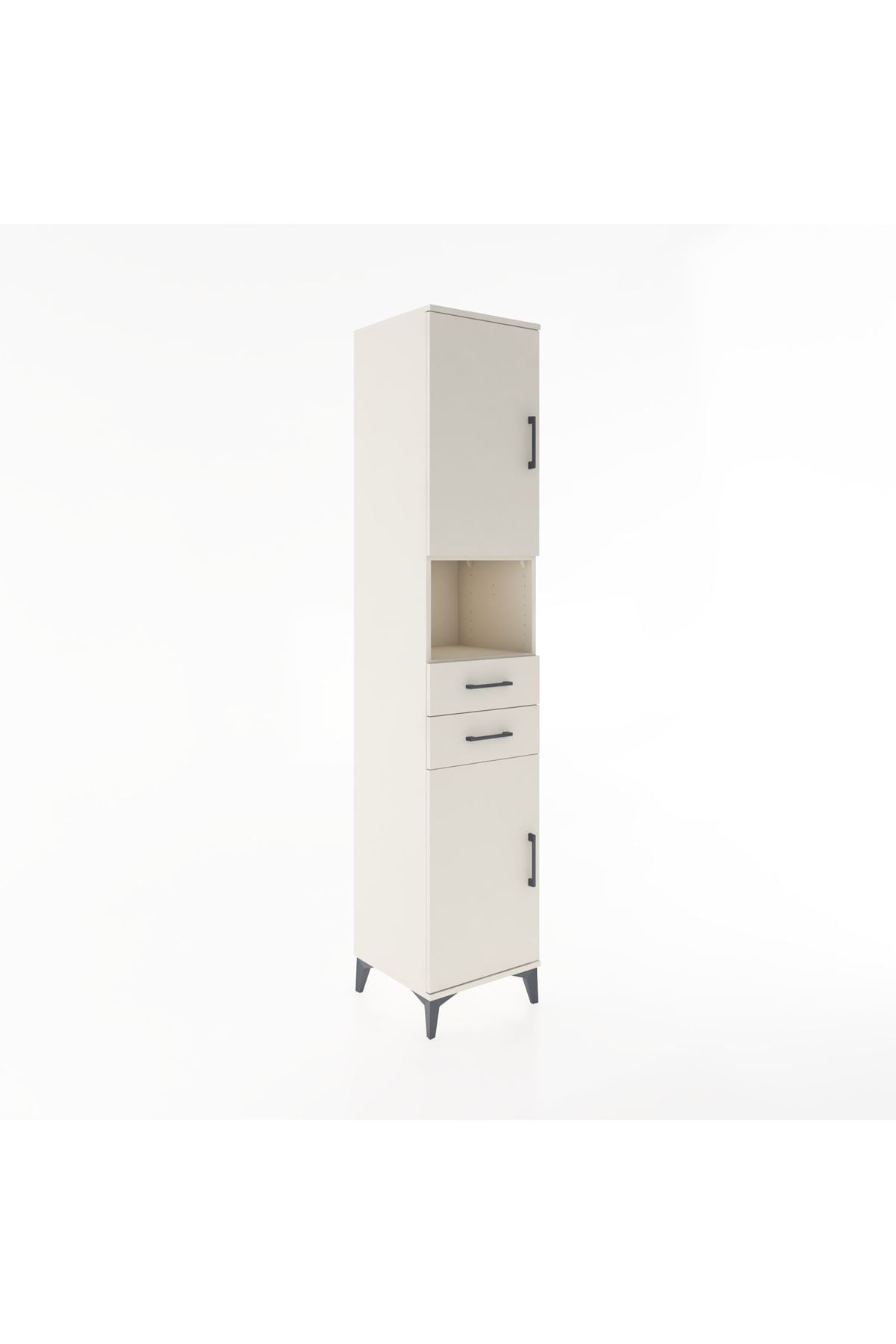 Hyperion Dolap 4 Raflı 2 Çekmeceli 2 Kapaklı 44x44x221 Aytaşı-Aytaşı
