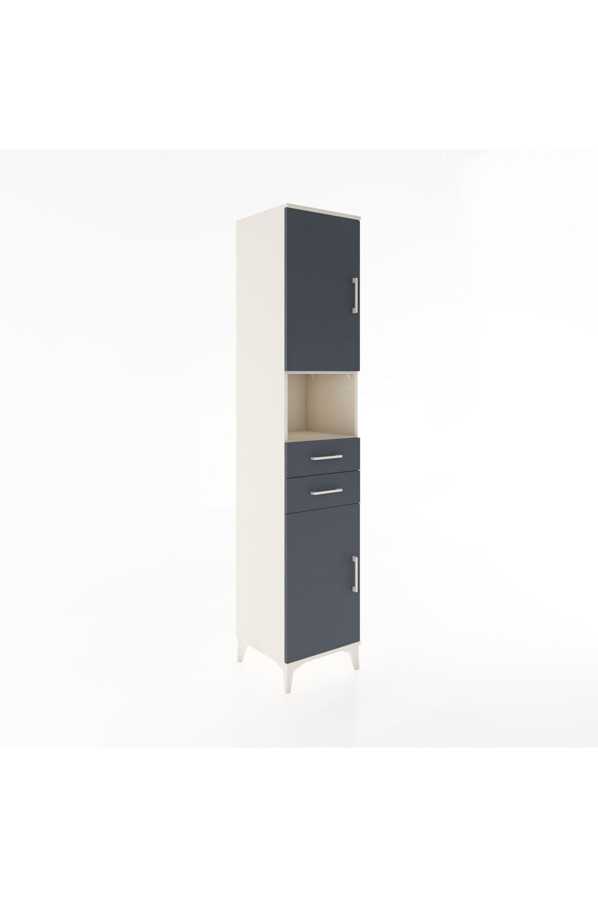 Hyperion Dolap 4 Raflı 2 Çekmeceli 2 Kapaklı 44x44x221 Aytaşı-Antrasit