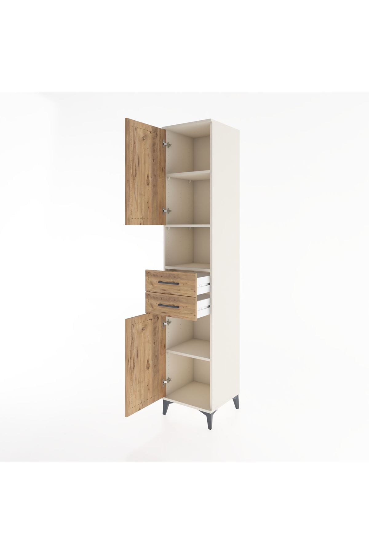 Hyperion Dolap 4 Raflı 2 Çekmeceli 2 Kapaklı 44x44x221 Aytaşı-Çam