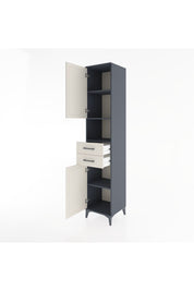 Hyperion Dolap 4 Raflı 2 Çekmeceli 2 Kapaklı 44x44x221 Antrasit-Aytaşı