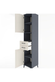 Hyperion Dolap 4 Raflı 2 Çekmeceli 2 Kapaklı 44x44x221 Antrasit-Aytaşı