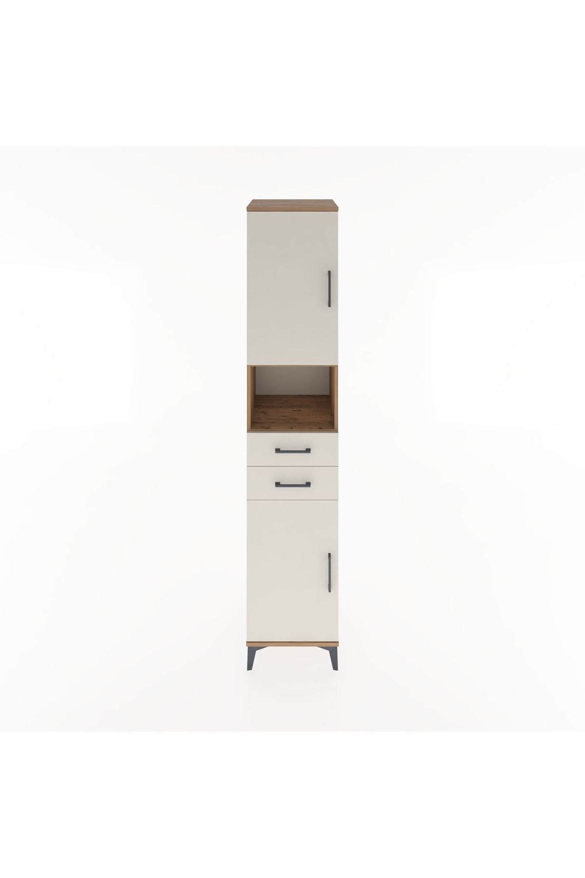 Hyperion Dolap 4 Raflı 2 Çekmeceli 2 Kapaklı 44x44x221 Çam-Aytaşı