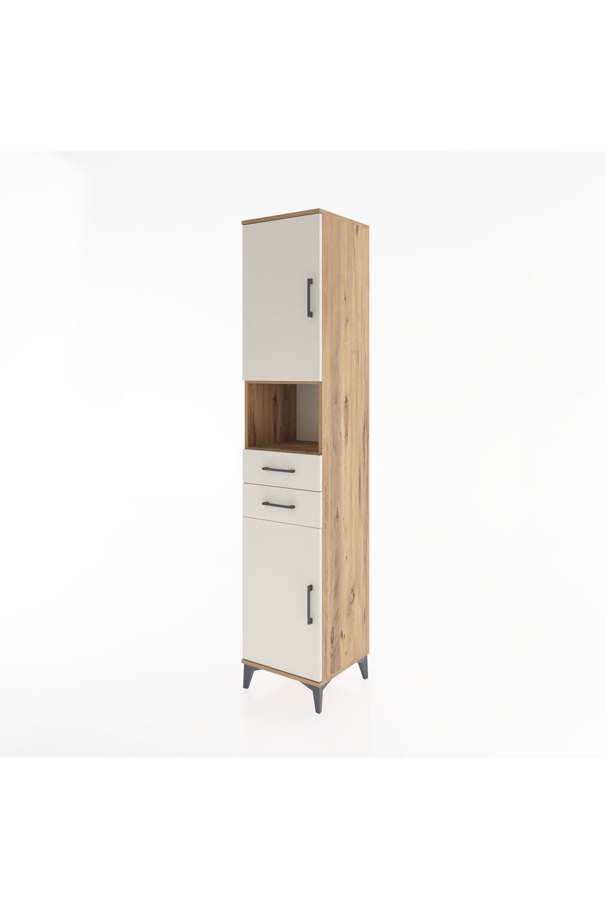 Hyperion Dolap 4 Raflı 2 Çekmeceli 2 Kapaklı 44x44x221 Çam-Aytaşı