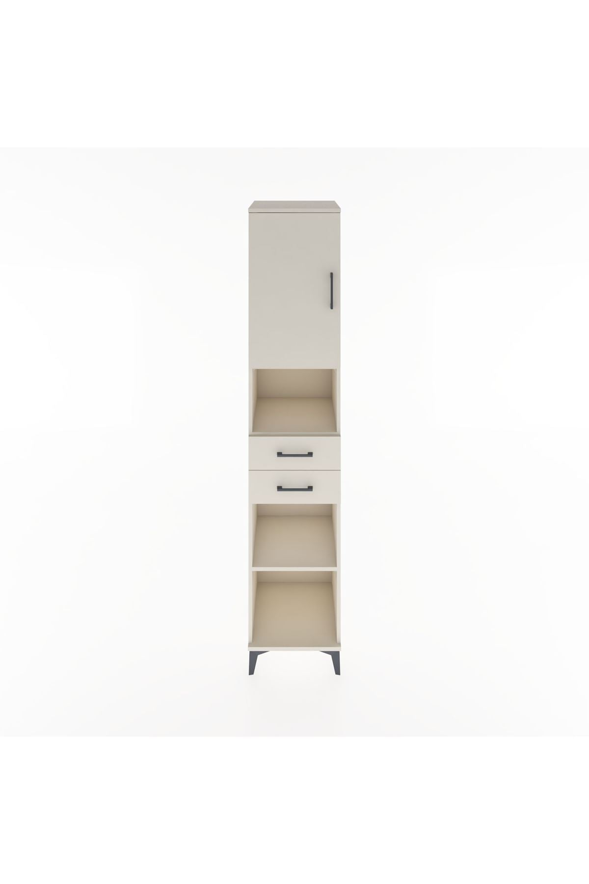 Hyperion Dolap 4 Raflı 2 Çekmeceli Tek Kapaklı 44x44x221 - S61M234V1B