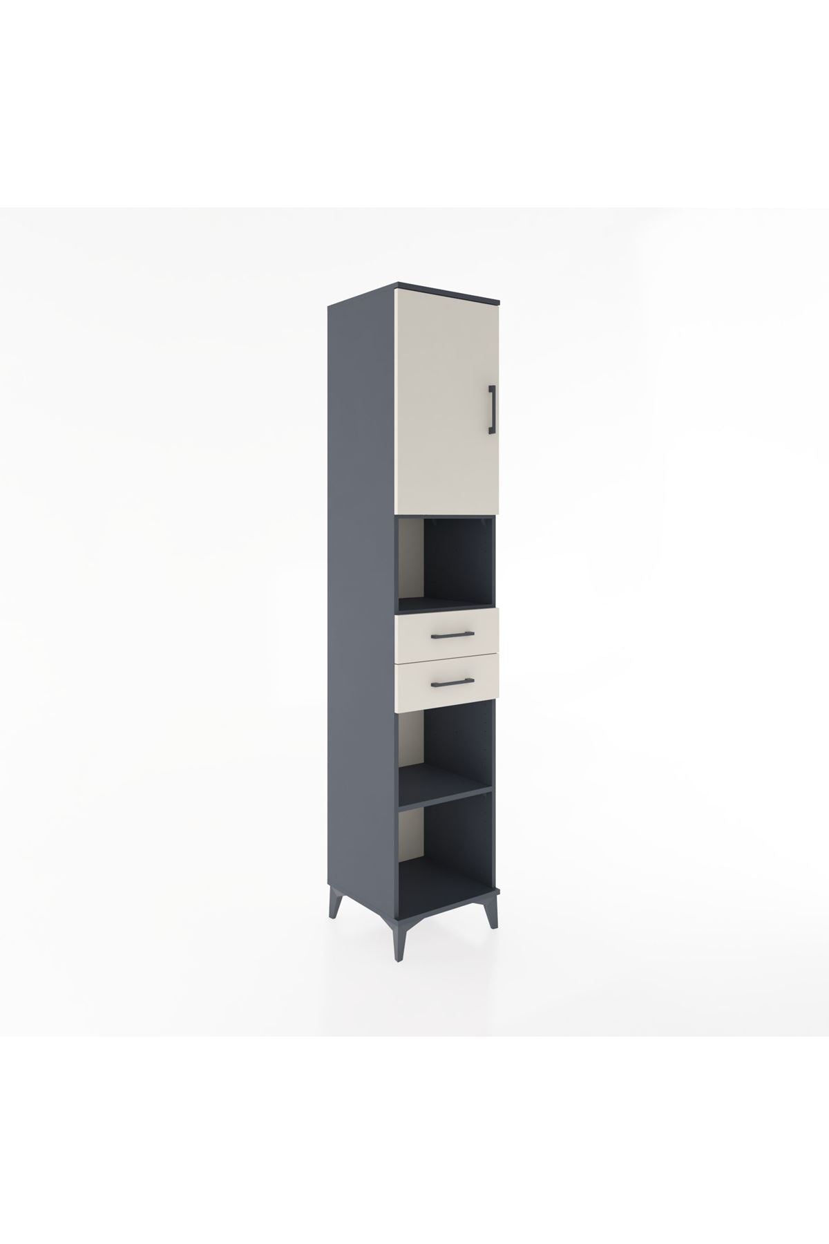 Hyperion Dolap 4 Raflı 2 Çekmeceli Tek Kapaklı 44x44x221 - S61M234V4B