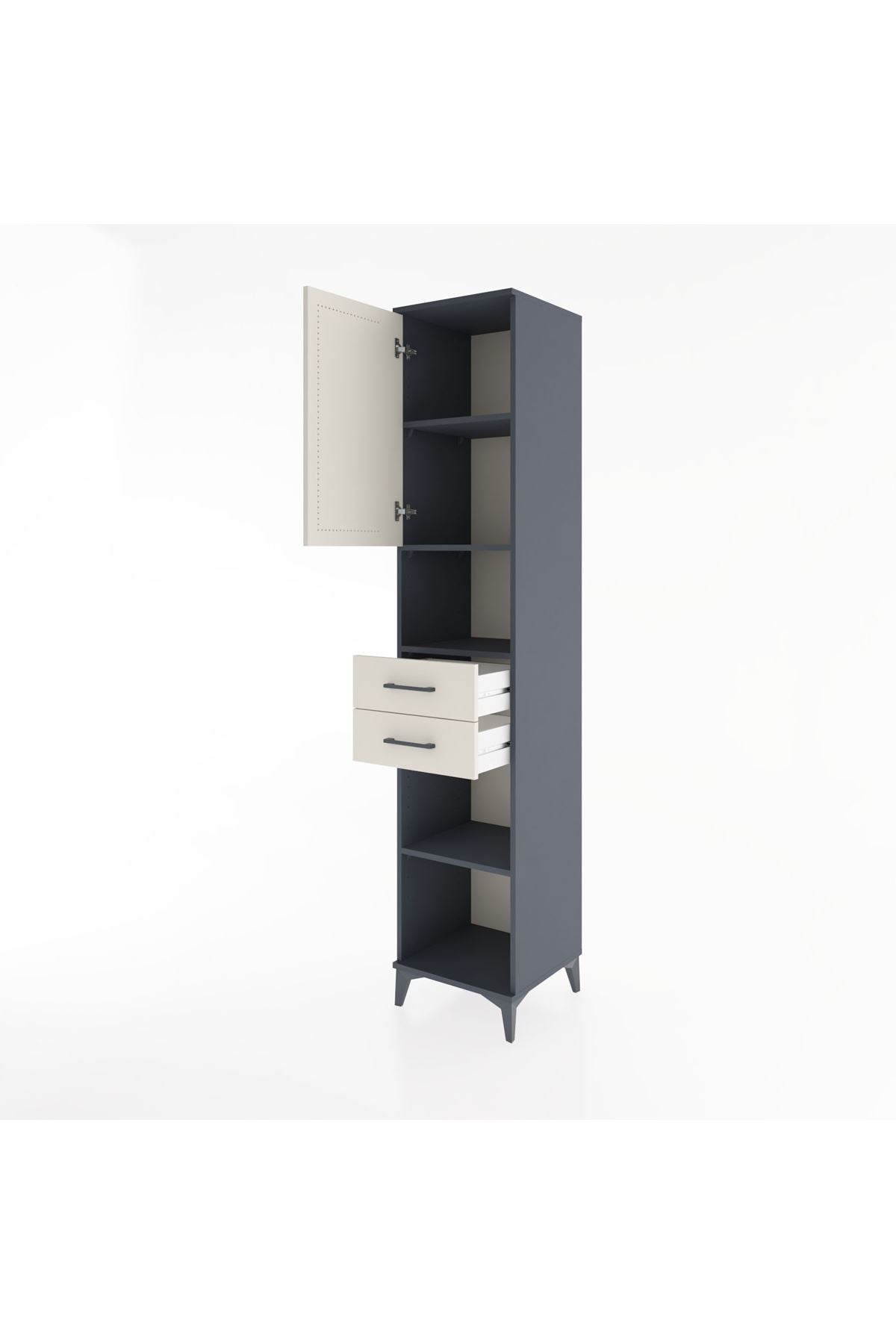 Hyperion Dolap 4 Raflı 2 Çekmeceli Tek Kapaklı 44x44x221 - S61M234V4B