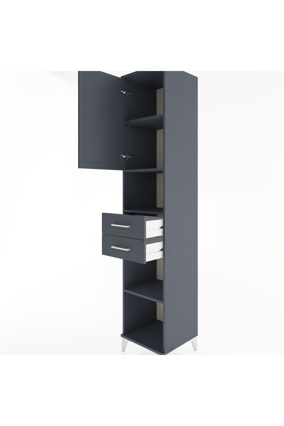 Hyperion Dolap 4 Raflı 2 Çekmeceli Tek Kapaklı 44x44x221 - S61M234V5B