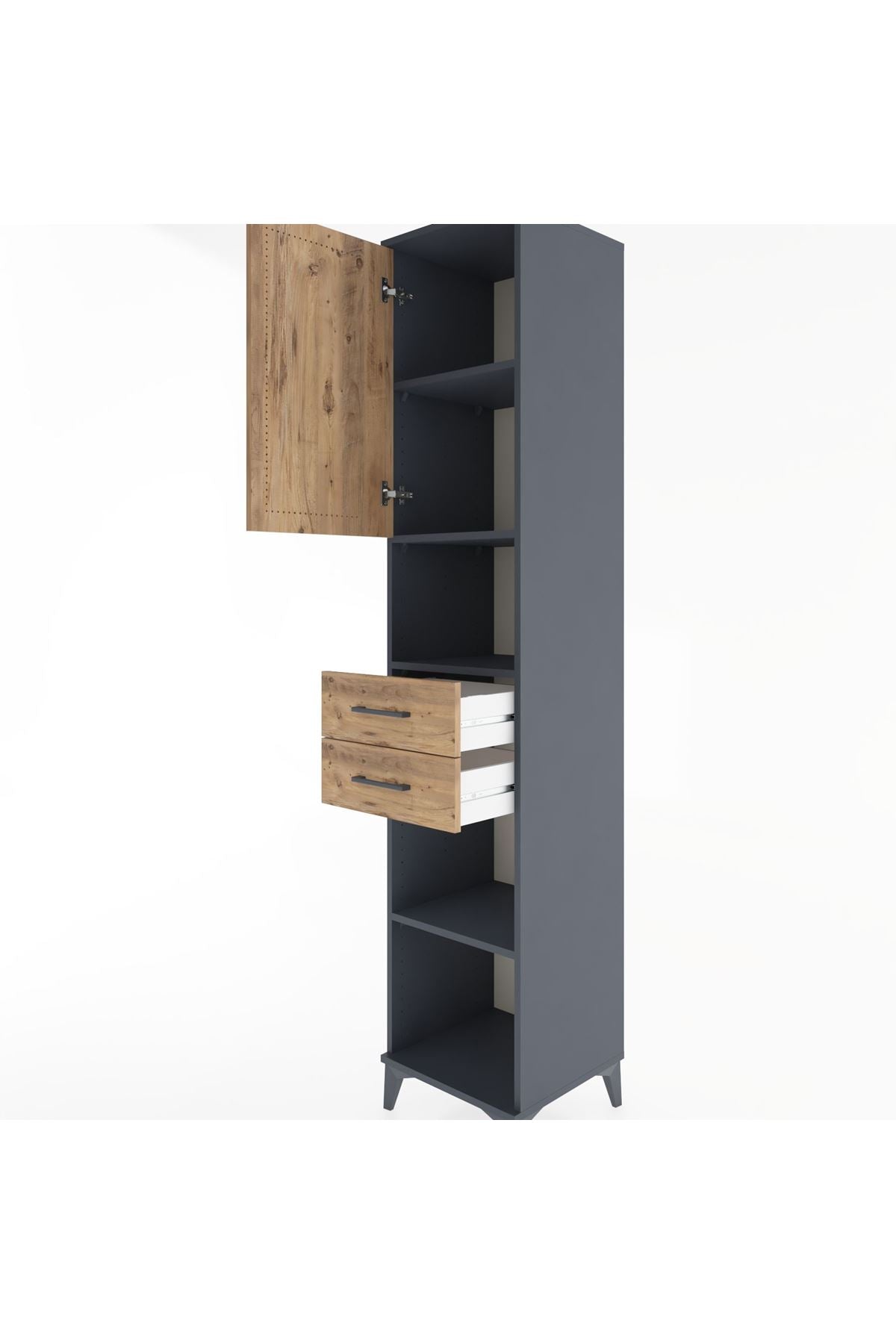 Hyperion Dolap 4 Raflı 2 Çekmeceli Tek Kapaklı 44x44x221 - S61M234V6B