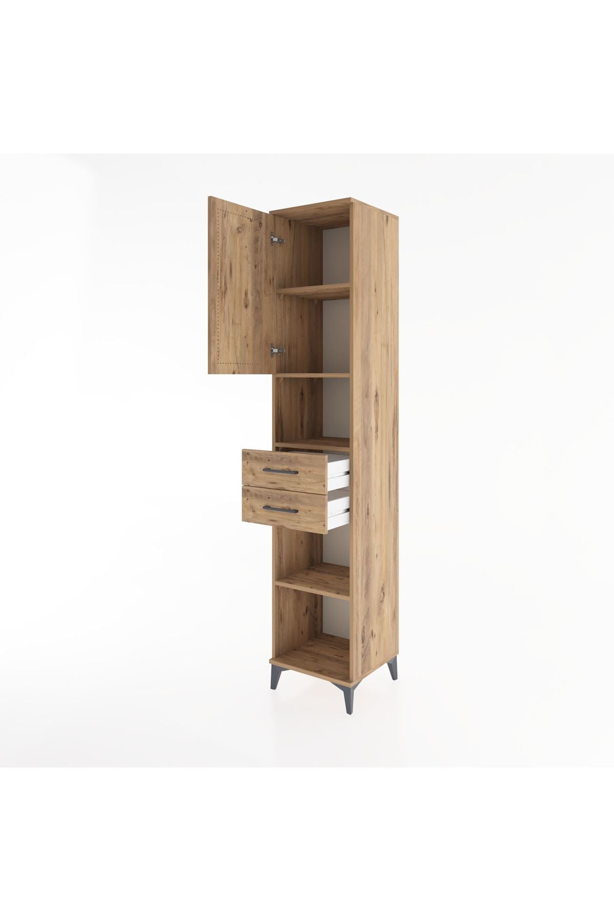 Hyperion Dolap 4 Raflı 2 Çekmeceli Tek Kapaklı 44x44x221 - S61M234V9B