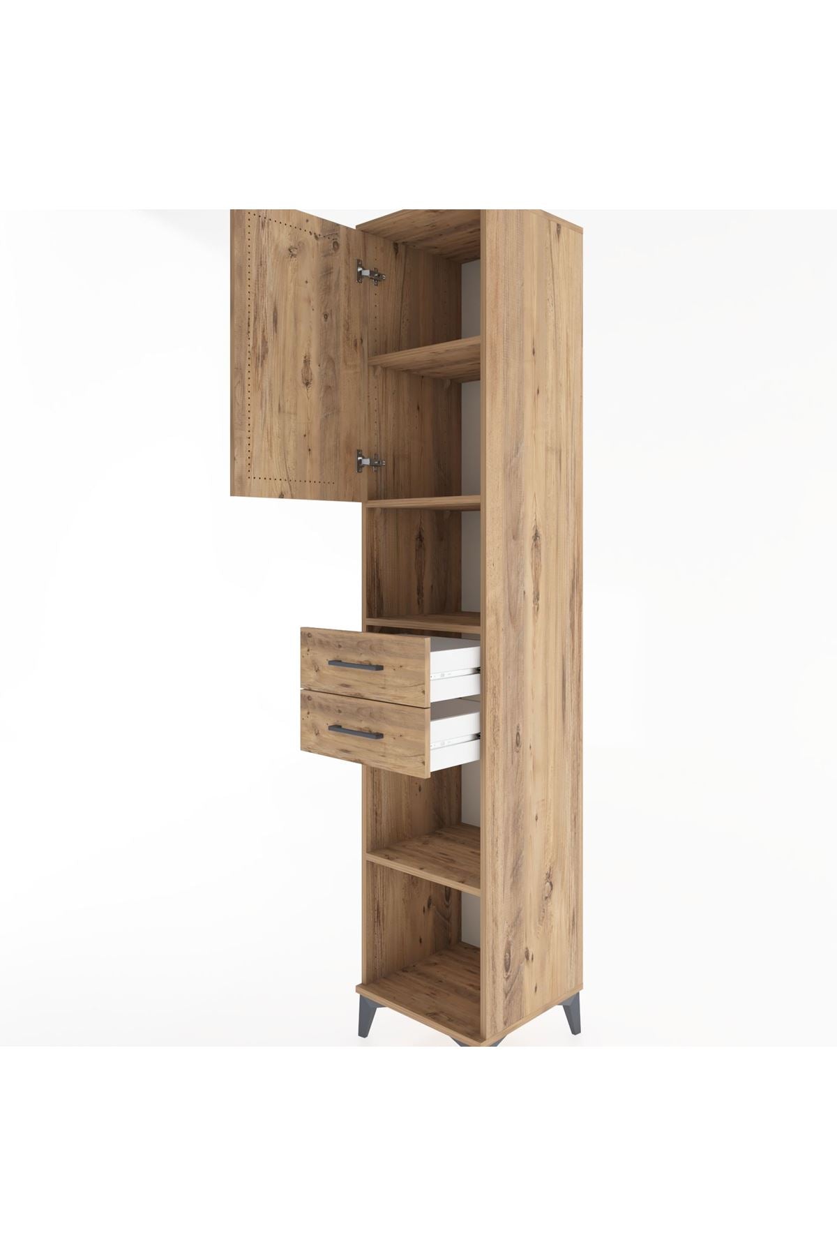 Hyperion Dolap 4 Raflı 2 Çekmeceli Tek Kapaklı 44x44x221 - S61M234V9B