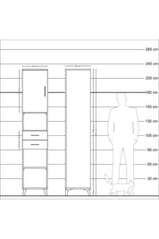 Hyperion Dolap 4 Raflı 2 Çekmeceli Tek Kapaklı 44x44x221 - S61M234V9B