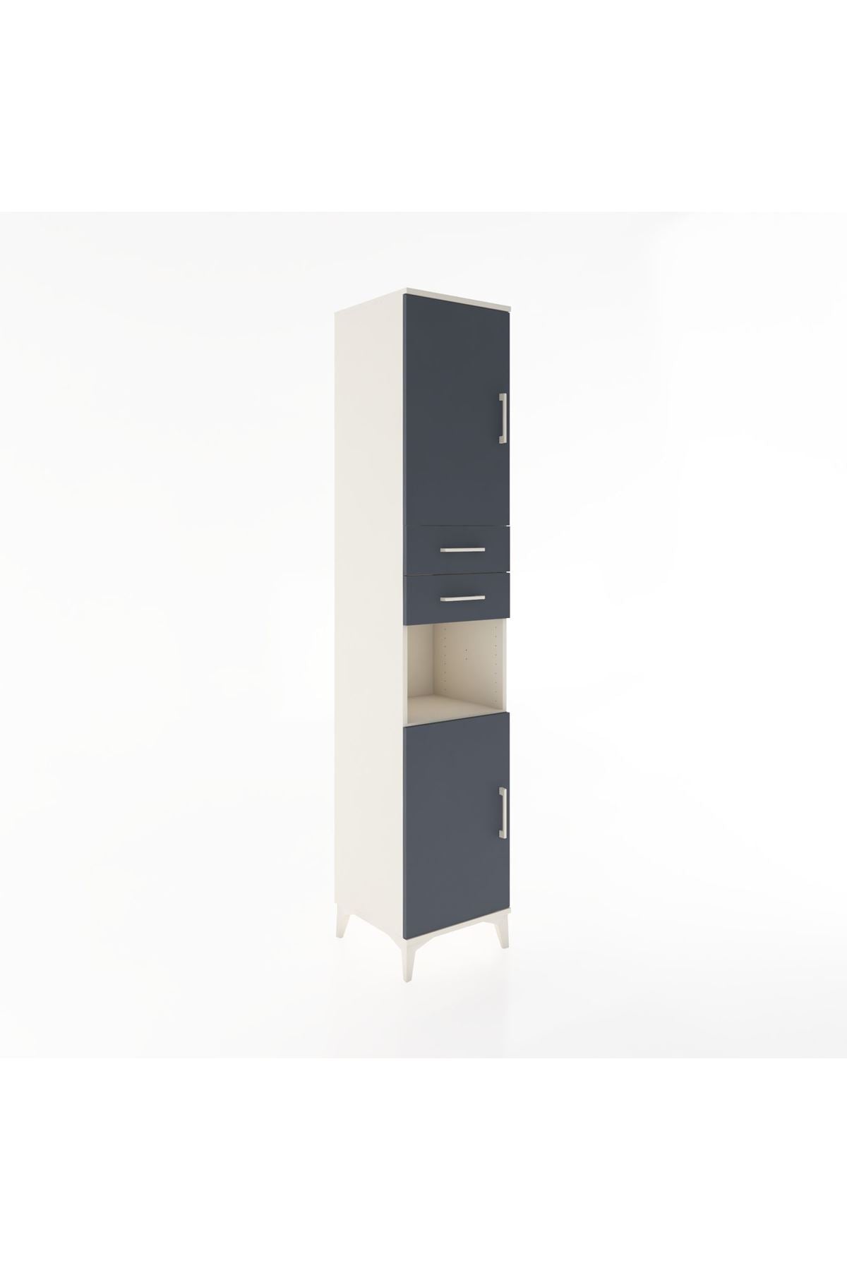 Hyperion Dolap 4 Raflı 2 Çekmeceli 2 Kapaklı 44x44x221 Aytaşı-Antrasit