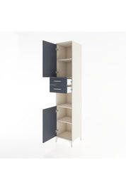 Hyperion Dolap 4 Raflı 2 Çekmeceli 2 Kapaklı 44x44x221 Aytaşı-Antrasit