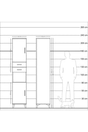 Hyperion Dolap 4 Raflı 2 Çekmeceli 2 Kapaklı 44x44x221 Aytaşı-Çam