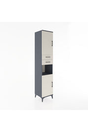 Hyperion Dolap 4 Raflı 2 Çekmeceli 2 Kapaklı 44x44x221 Antrasit-Aytaşı