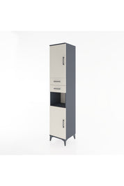 Hyperion Dolap 4 Raflı 2 Çekmeceli 2 Kapaklı 44x44x221 Antrasit-Aytaşı