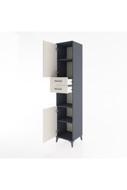 Hyperion Dolap 4 Raflı 2 Çekmeceli 2 Kapaklı 44x44x221 Antrasit-Aytaşı