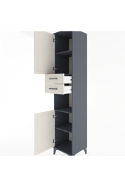 Hyperion Dolap 4 Raflı 2 Çekmeceli 2 Kapaklı 44x44x221 Antrasit-Aytaşı