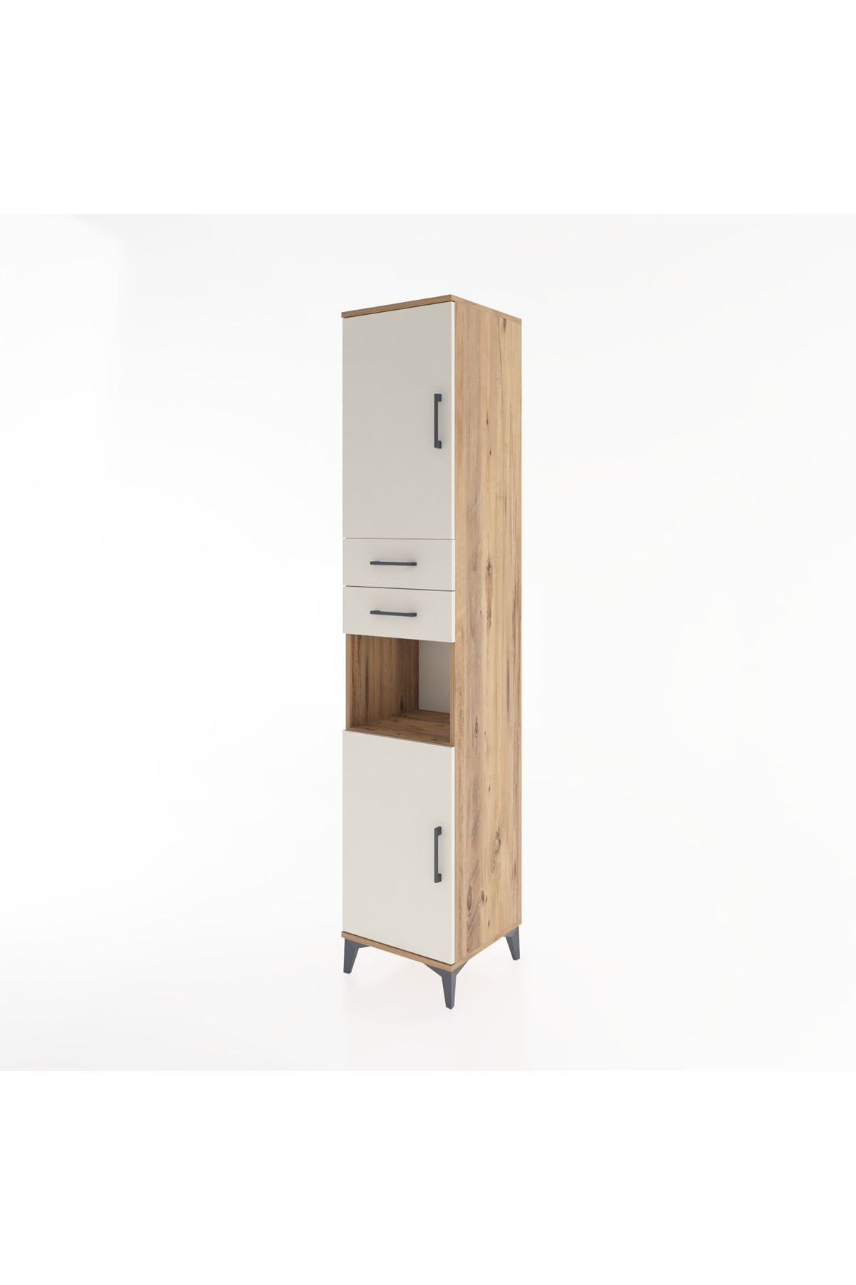 Hyperion Dolap 4 Raflı 2 Çekmeceli 2 Kapaklı 44x44x221 Çam-Aytaşı
