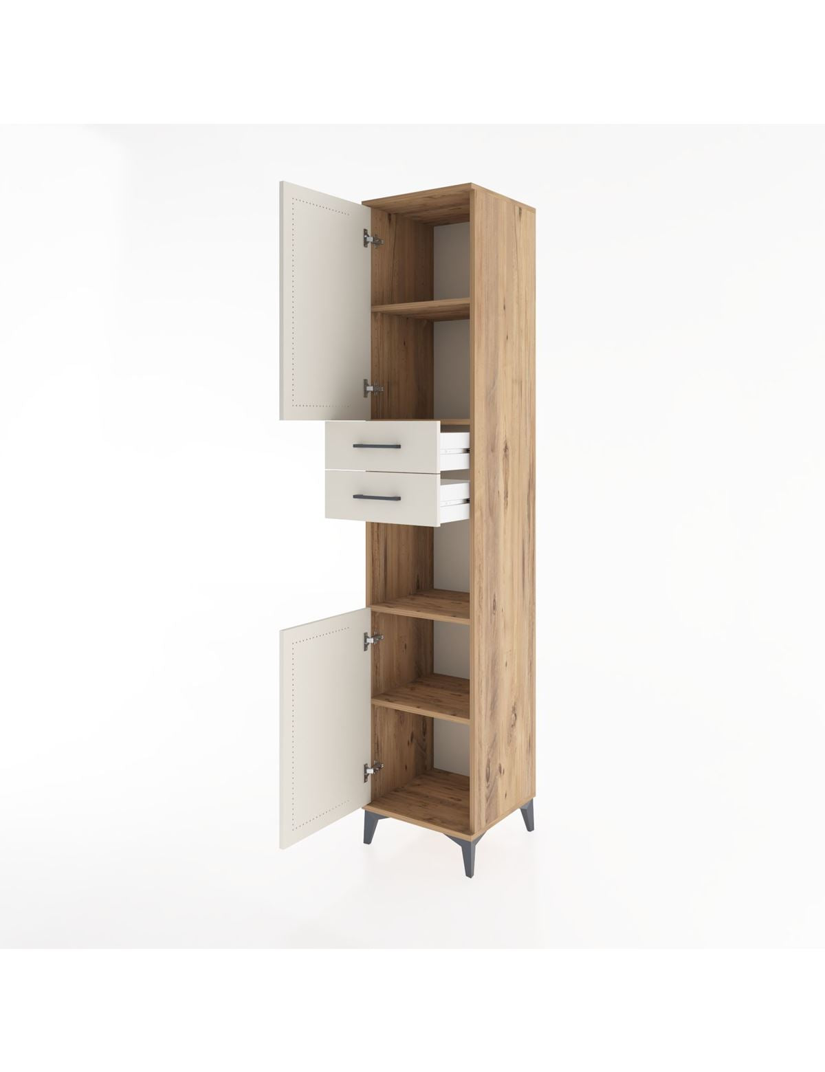 Hyperion Dolap 4 Raflı 2 Çekmeceli 2 Kapaklı 44x44x221 - S61M236V7B